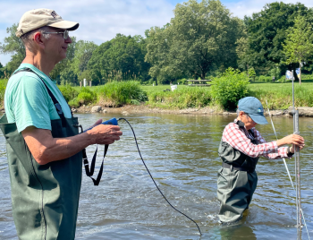 man and woman conducting water testing